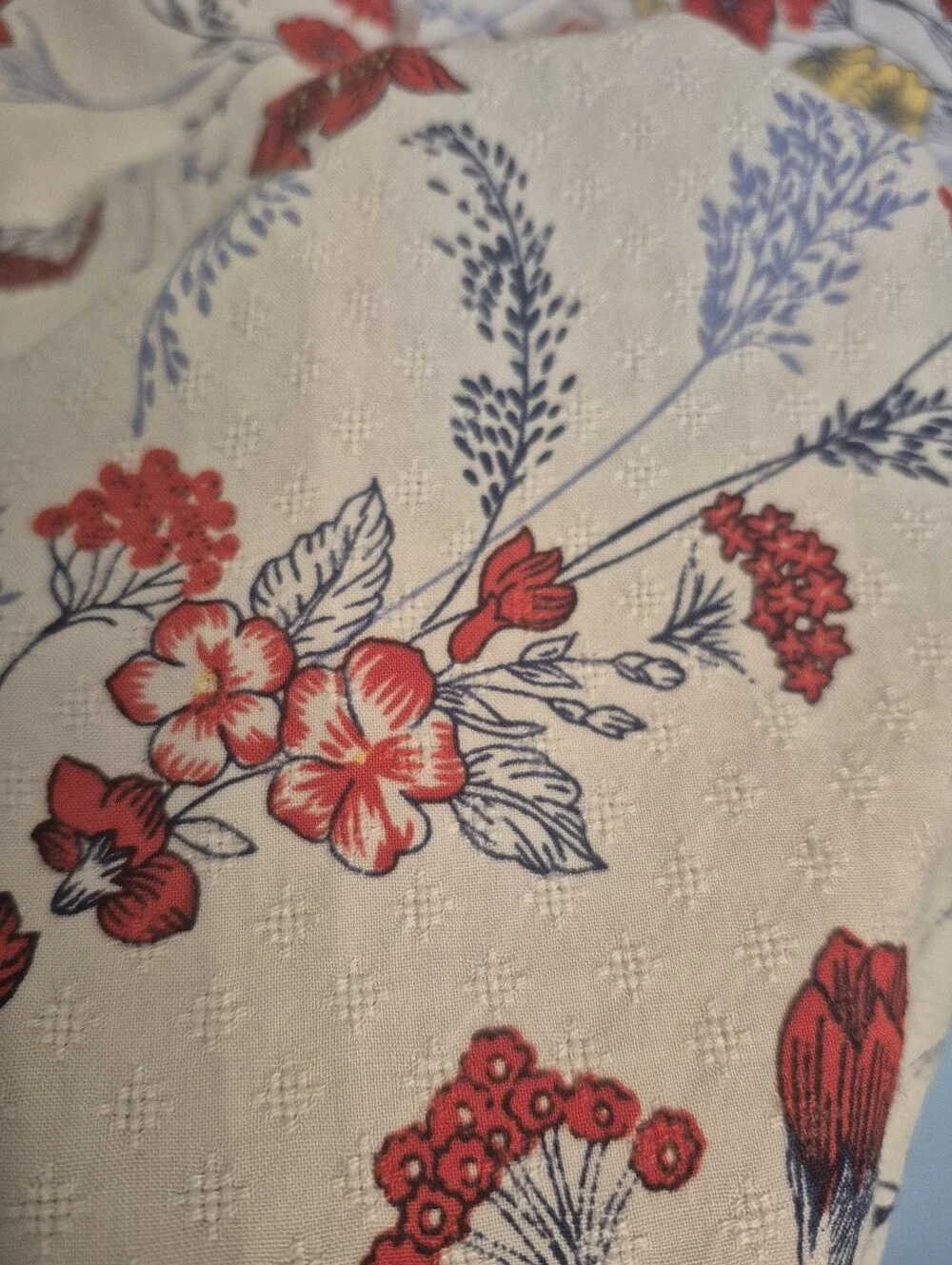 Marks & Spenser Women's Boho Peasant Cream Floral V-Neck Tie Blouse Size Large - Picture 4 of 8